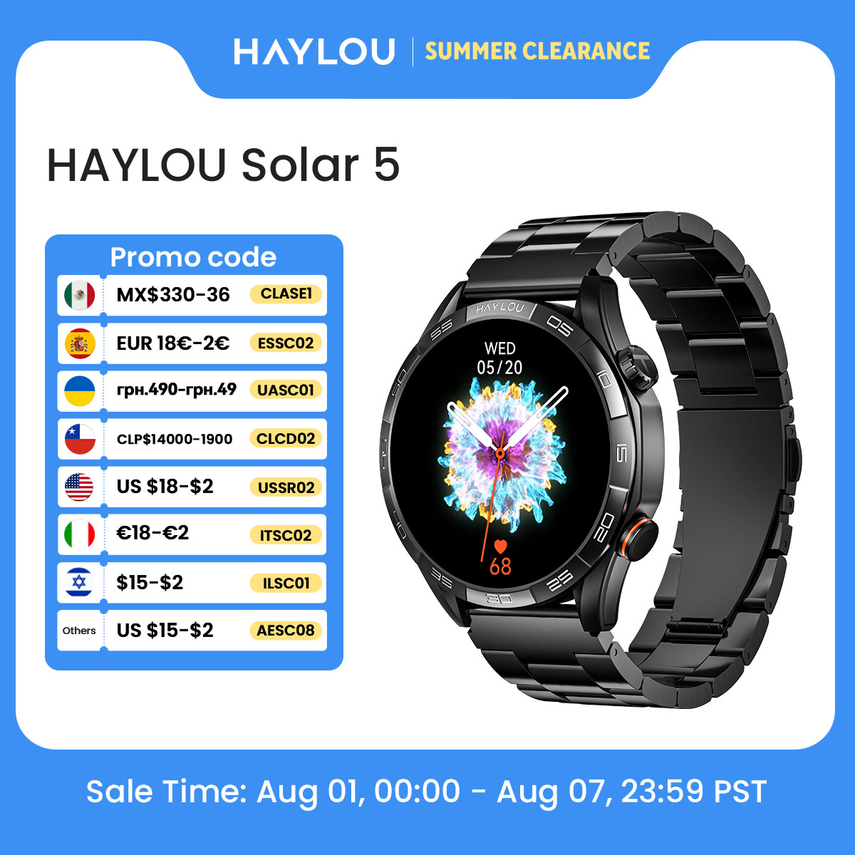 Smartwatch Face - HAYLOU Solar 5 Jam Tangan Pintar