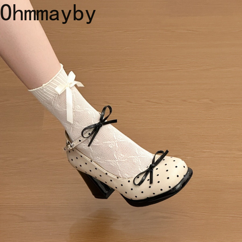 Leather Classic Strap - Sepatu Mary Jane Wanita Hak Tebal