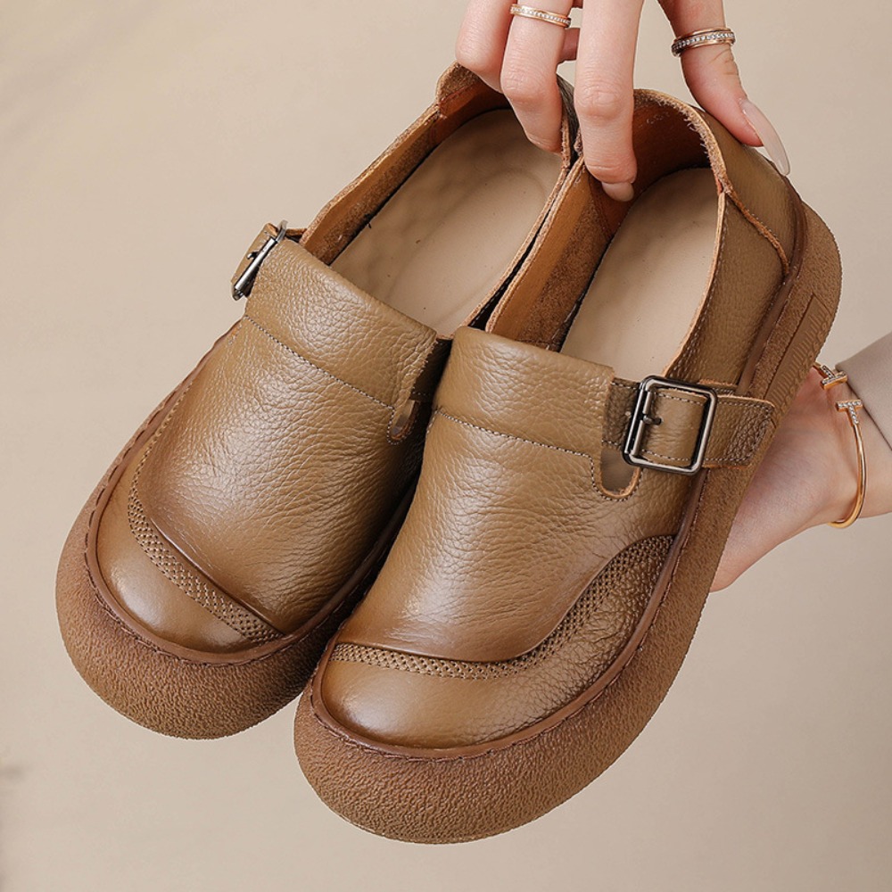 Leather Classic Strap - Sepatu Kasual Wanita Musim Semi Gugur