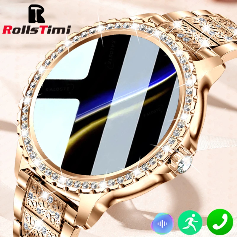Smartwatch Face - Jam tangan pintar wanita emas, arloji