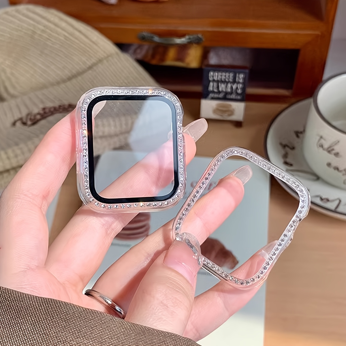 Casing Kaca + Berlian untuk Ja - Smartwatch Band Accessories ulasan dan harga