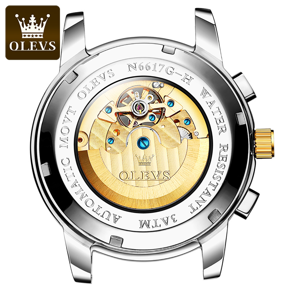 OLEVS 6617 Jam Tangan Mekanik  - Leather Classic Strap ulasan dan harga