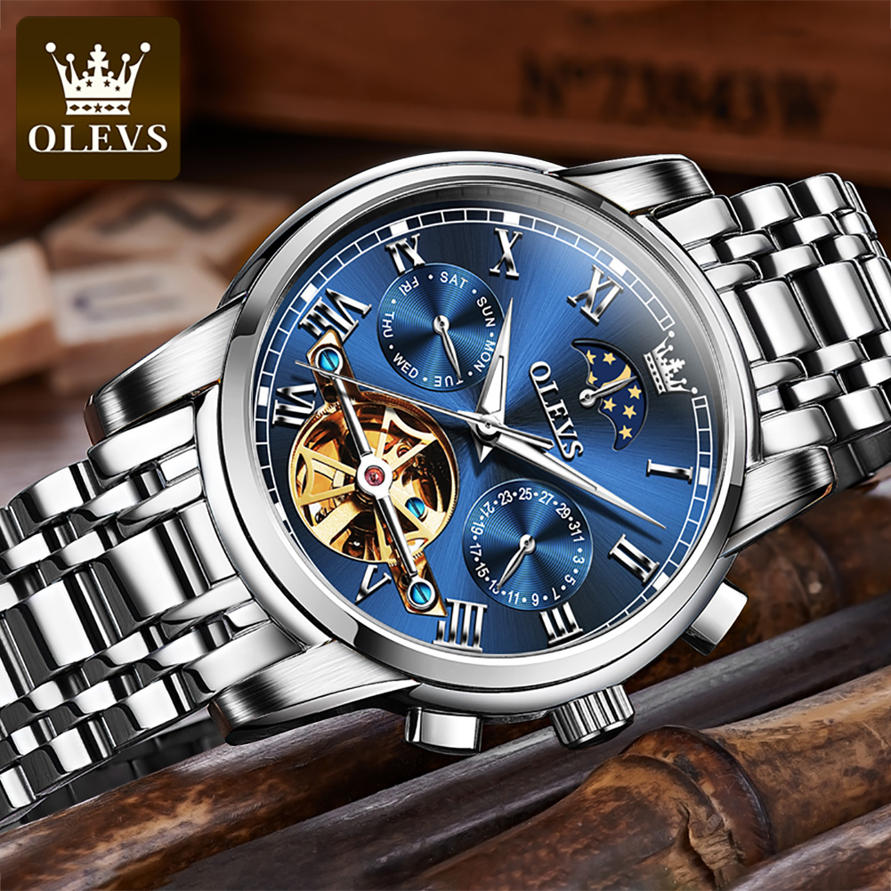 OLEVS 6617 Jam Tangan Mekanik  - Leather Classic Strap ulasan dan harga