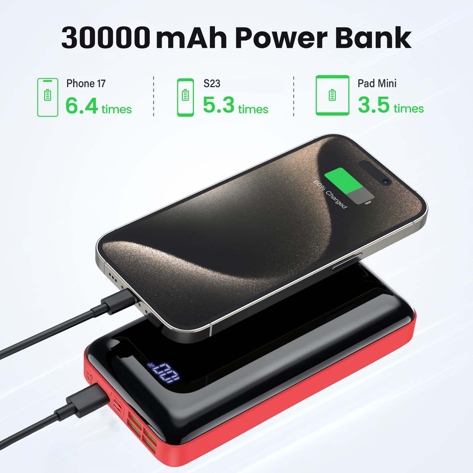 Power Bank Portabel 30000mah,  - Smartwatch Ac ulasan dan harga