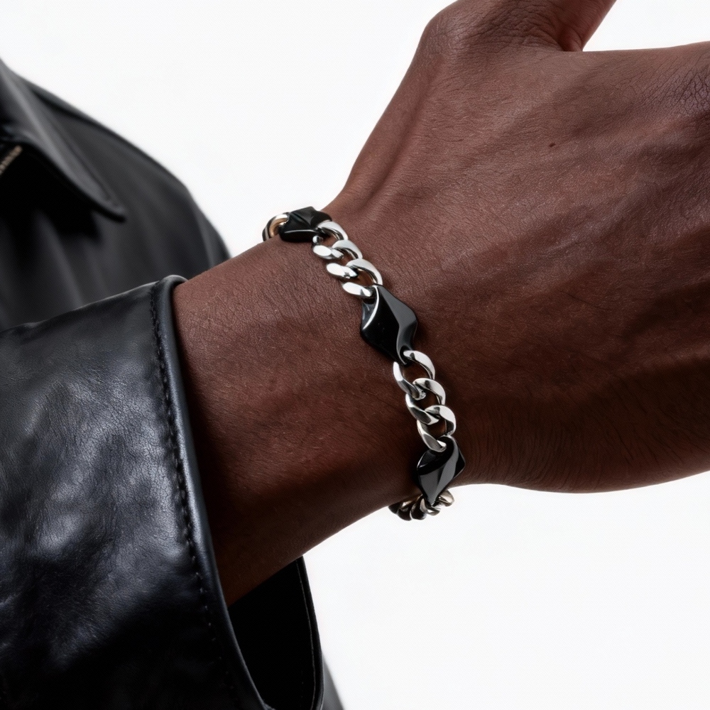 Gelang Rantai Baja Tahan Karat - Ceramic Link Bracelet ulasan dan harga