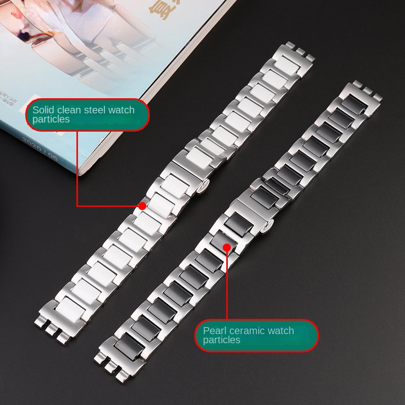 Untuk Swatch keramik + tali ba - Ceramic Link Bracelet ulasan dan harga