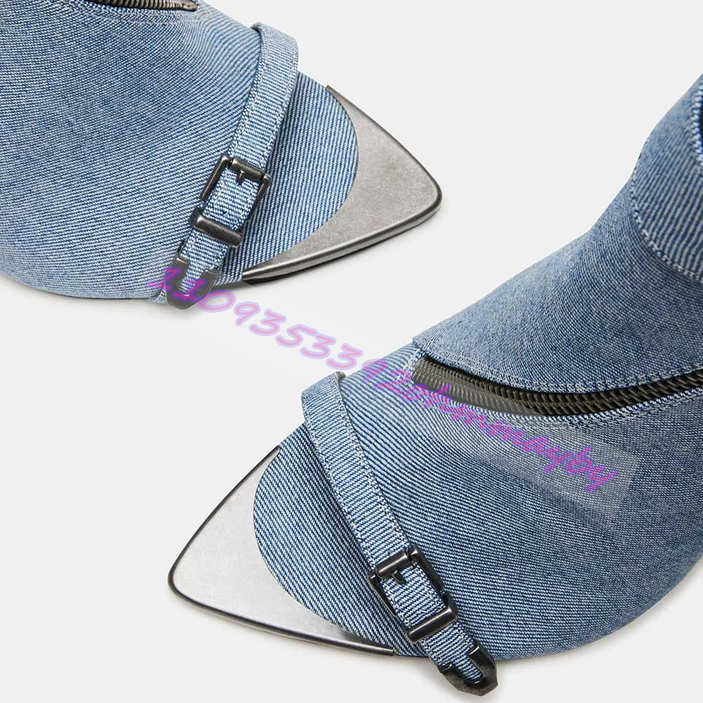 Sepatu Bot Ujung Runcing Denim - Leather Classic Strap ulasan dan harga