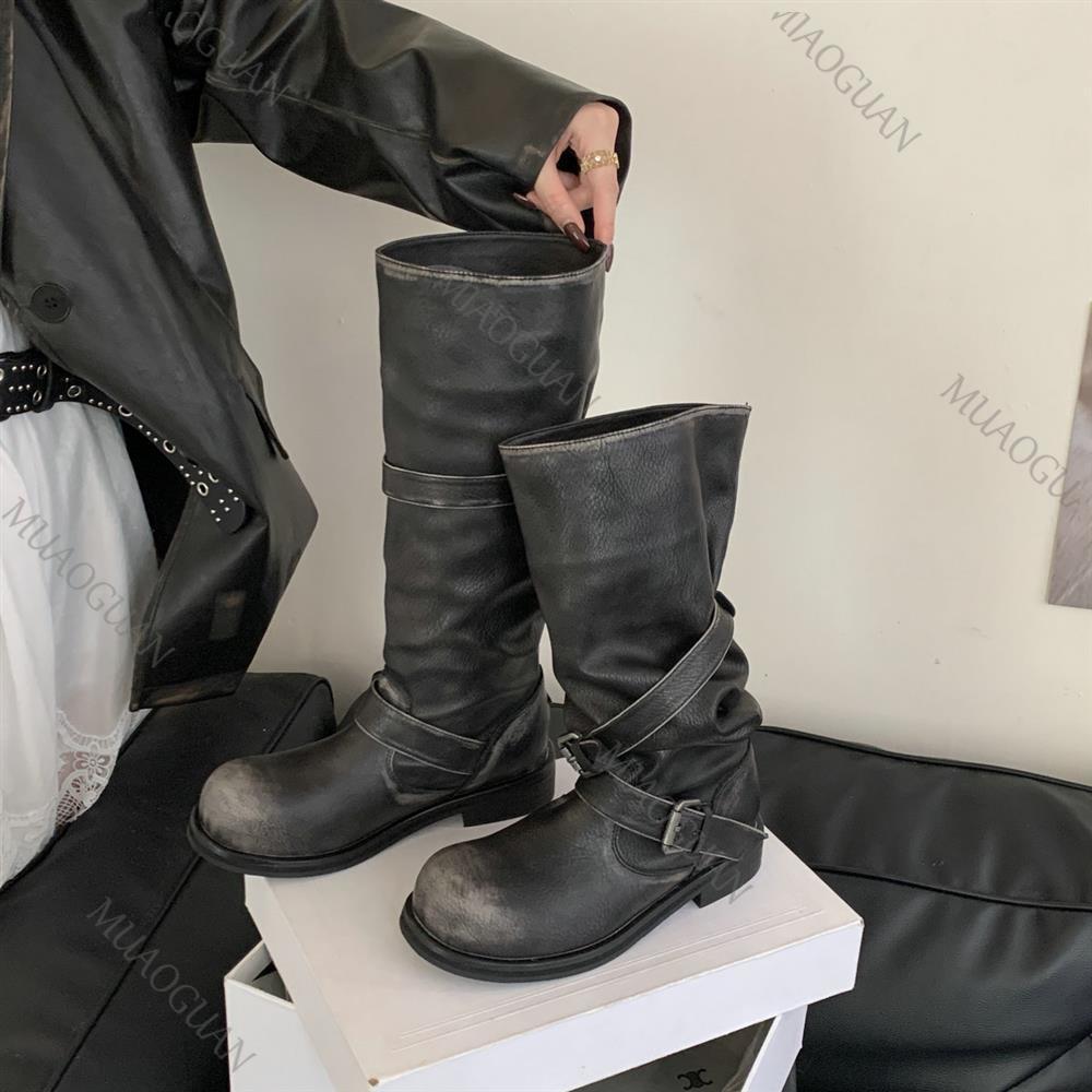 Sepatu Bot Tinggi Setengah Pah - Leather Classic Strap ulasan dan harga