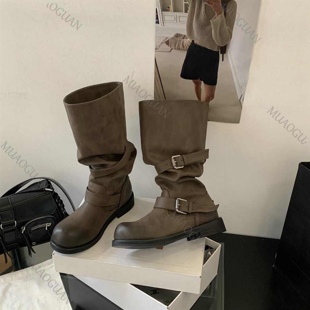 Sepatu Bot Tinggi Setengah Pah - Leather Classic Strap ulasan dan harga