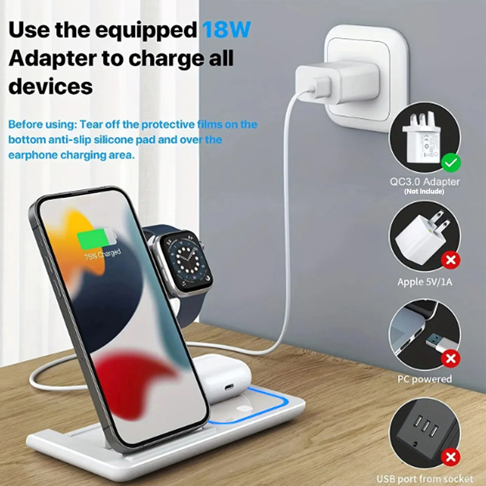 15W 3 in 1 Pengisi Daya Nirkab - Wireless Charger Watch ulasan dan harga