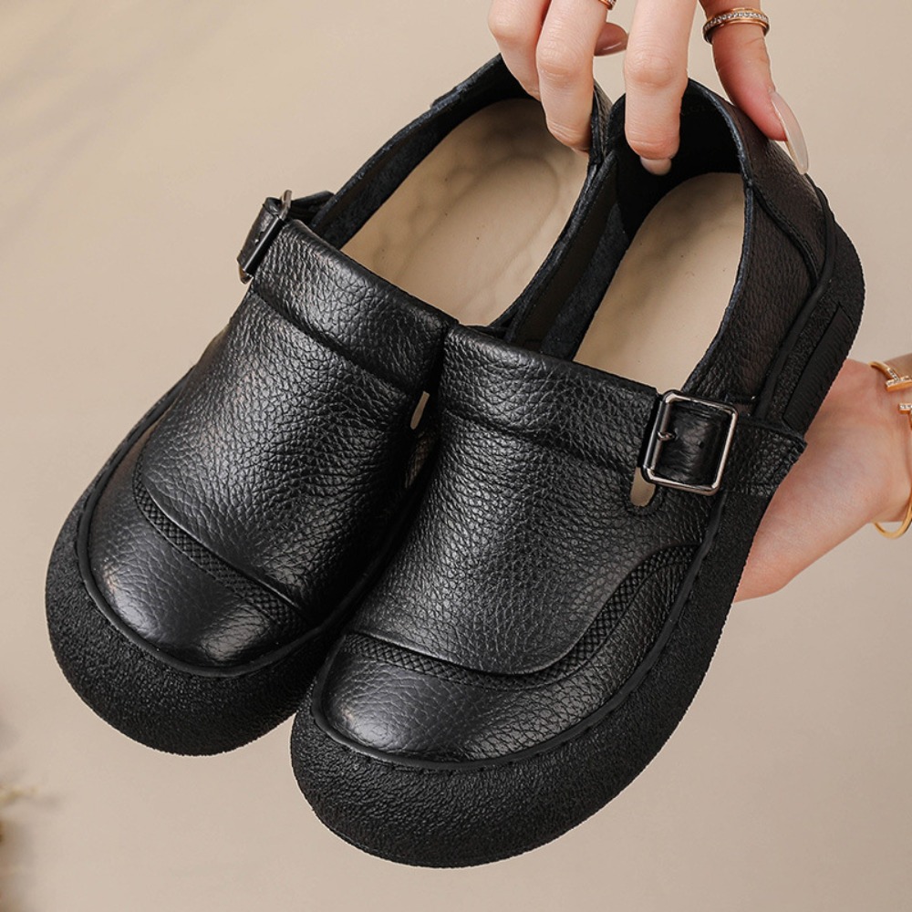 Sepatu Kasual Wanita Musim Sem - Leather Classic Strap ulasan dan harga
