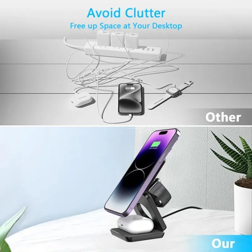 3 in 1 Pengisi Daya Nirkabel M - Wireless Charger Watch ulasan dan harga
