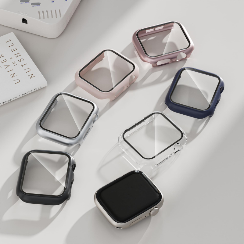 2 Buah Kaca Antigores + Casing - Smartwatch Band Accessories ulasan dan harga
