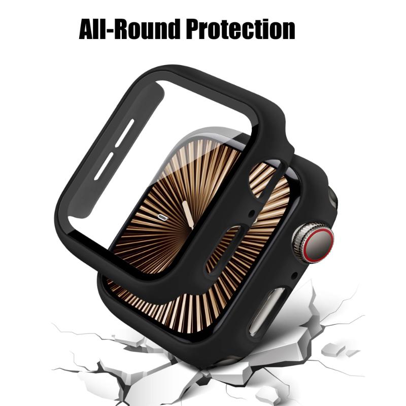 2 Buah Kaca Antigores + Casing - Smartwatch Band Accessories ulasan dan harga