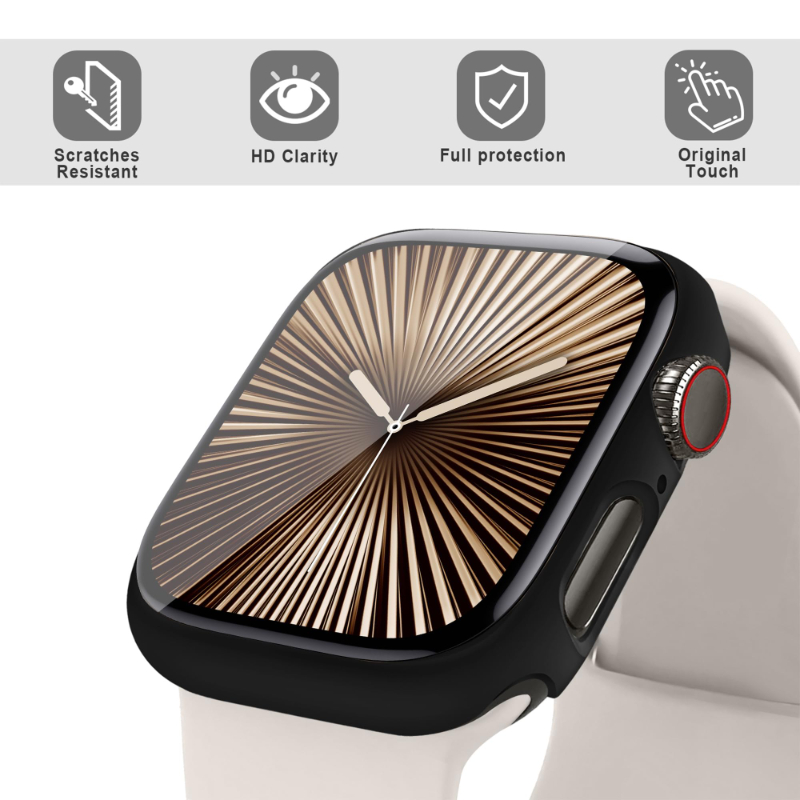 2 Buah Kaca Antigores + Casing - Smartwatch Band Accessories ulasan dan harga