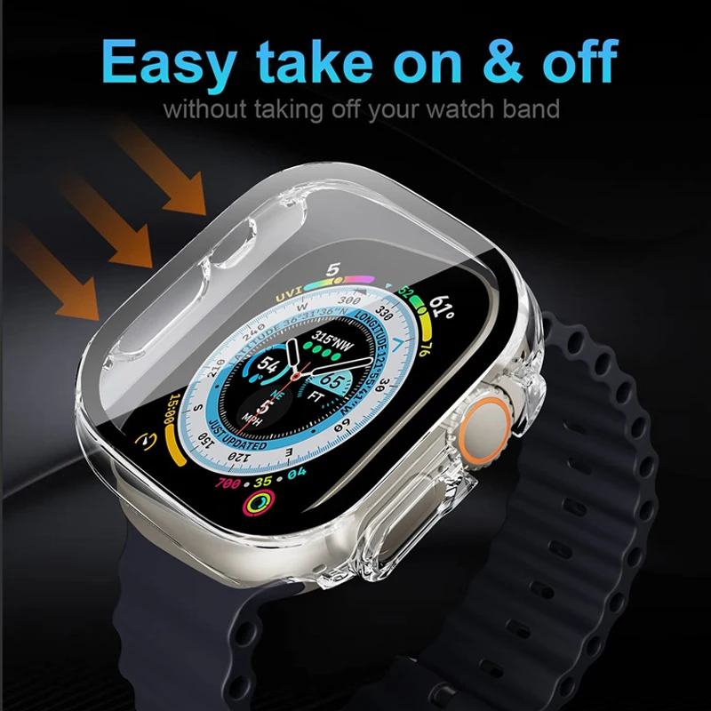Kaca + casing untuk Apple Watc - Smartwatch Band Accessories ulasan dan harga